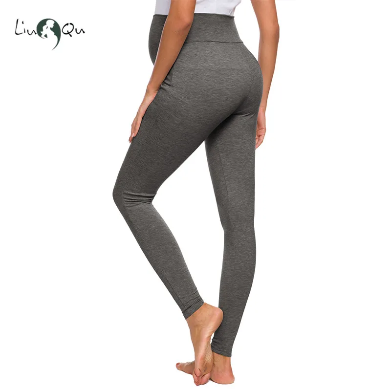 Maternity Women's Maternity Full Length French Terry Secret Fit Belly Leggings Elastic Stretch Soft Sports Pants Yoga Pants