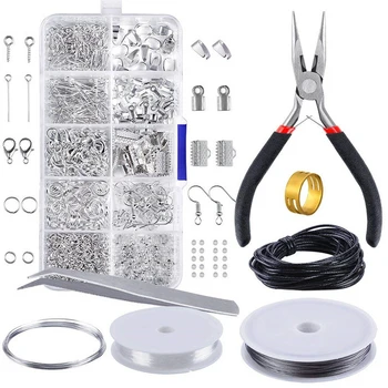 

8Seasons Jewelry Tool Set open jump ring/Lobster clasp/Tail Chain/Clip buckle/Drop Kit/Earring hooks/ for DIY Making Jewelry