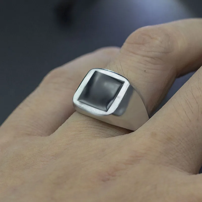 50 Pieces/Lot Fashion Simple Style Black Square Ring Classic Ring Wedding Engagement Party Jewelry Classic For Men Women Gift
