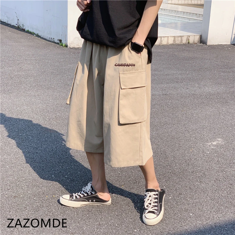 Мужская одежда ZAZOMDE новинка 2020 Летние черные свободные шорты в стиле High Street 3XL