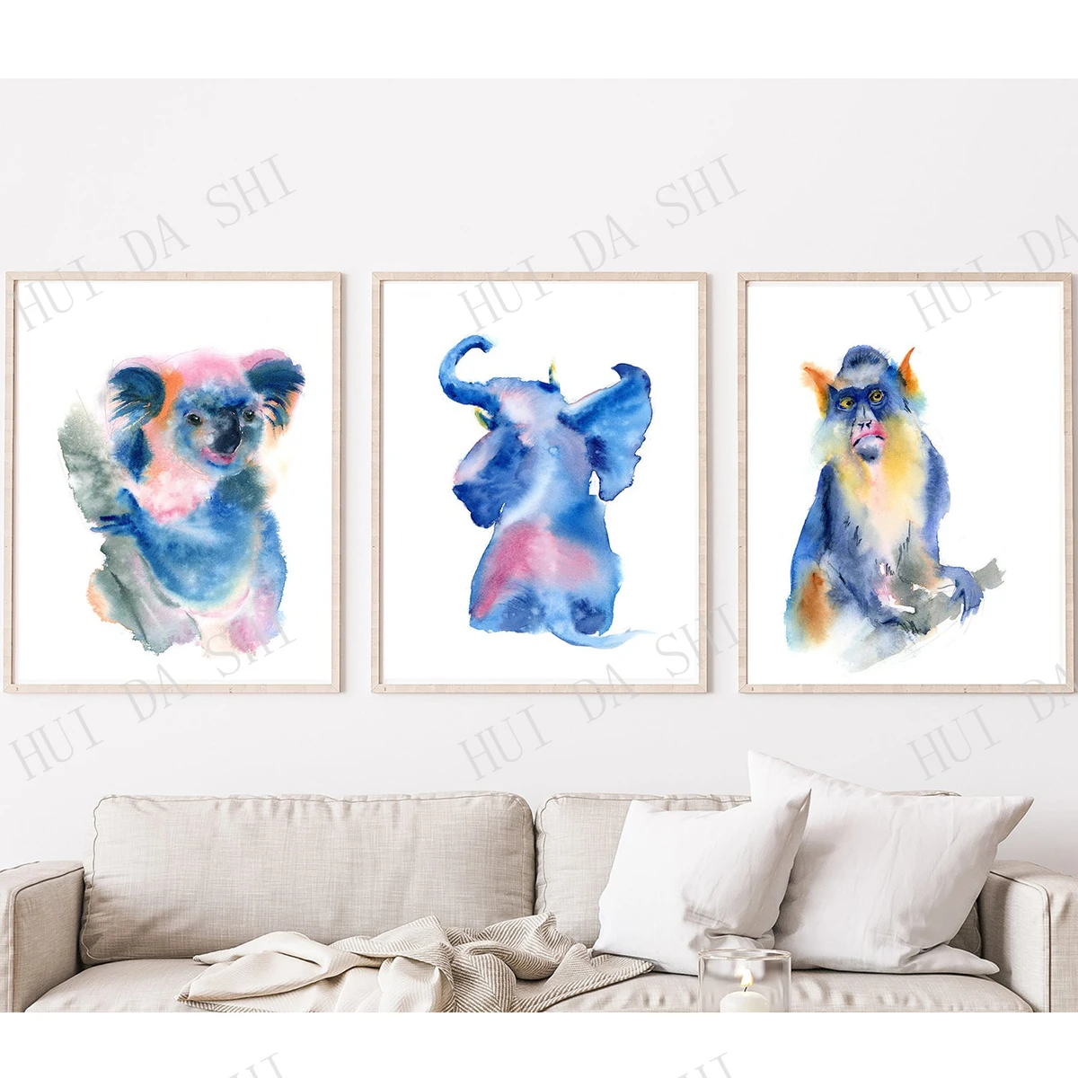 明るい動物のプリント3つの壁の芸術の装飾 水彩koala 象と猿のギャラリーの絵画 現代のポスター Painting Calligraphy Aliexpress 明るい動物のプリント3つの壁の芸術の装飾 水彩koala 象と猿のギャラリーの絵画 現代のポスター Painting Calligraphy Aliexpress