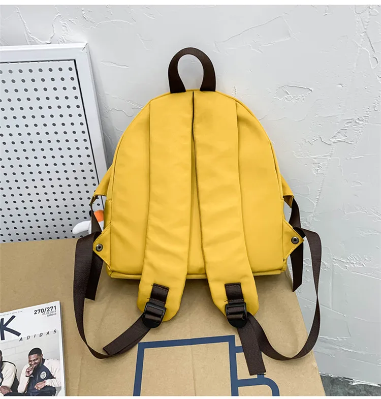 2021 Fashion Small Mini Women's Backpack for Girls School Bag Waterproof Nylon Japanese Casual Yellow Young Girl's Bag Female