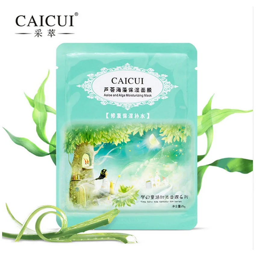 Фото CAICUI Aloe Face Masks Alga Plant Collagen Crystal Nature Anti-aging Moisturizing Whitening Facial Skin Care Set |