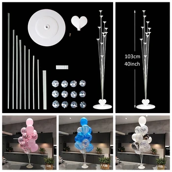

11 Tubes Balloons Stand Holder Column 1st 1 2 3 4 5 18 21st Year Happy Birthday Party Decoration Adult Kids Boy Girl Baby Shower