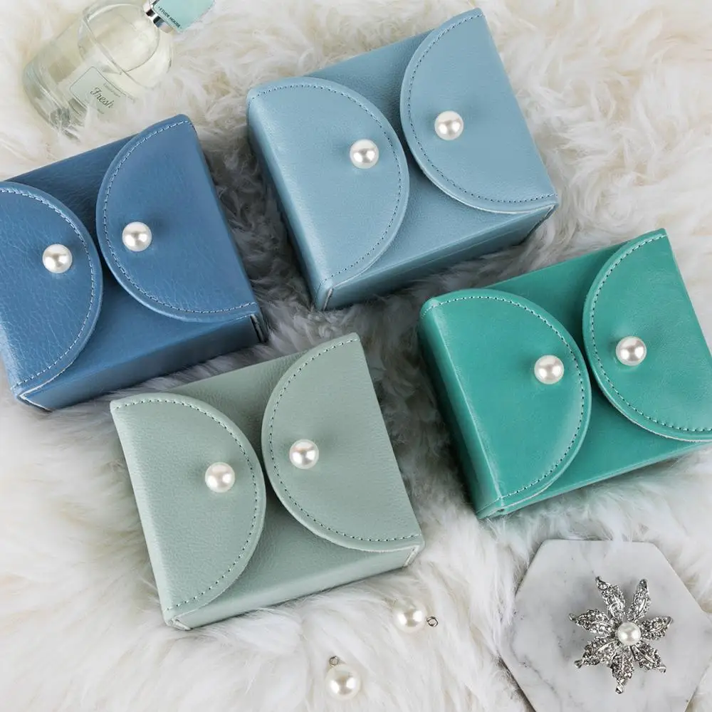 

Vlando Jewelry Box Mini Box Organizer, Soft PU Leather Wooden Travel Jewelry Storage Case Trays Gift For Girls Women