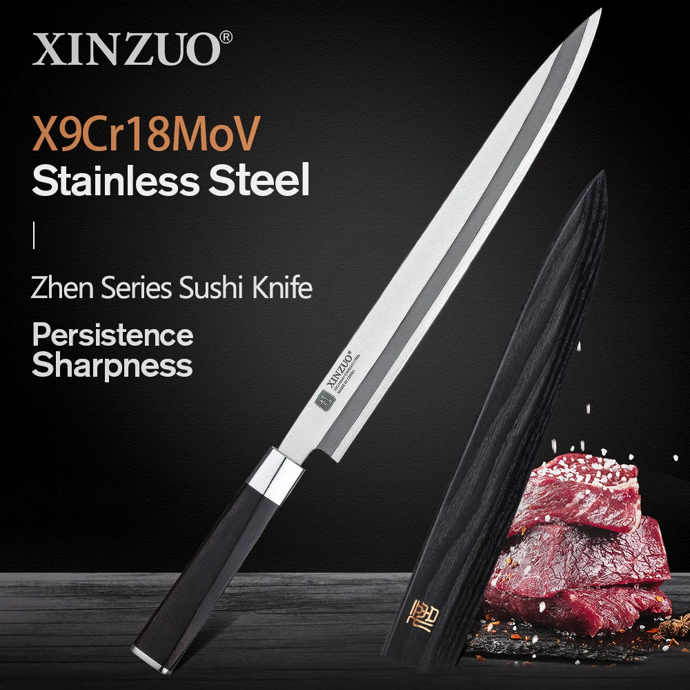 Нож XINZUO X9Cr18MoV из нержавеющей стали для сашими 240/270/300 мм|Кухонные ножи| |