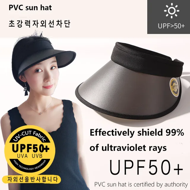 2021 NEW Women anti-ultraviolet sun hatvisor wide-brimmed hat beach hat adjustable UV protection female cap packable Sun hat 1