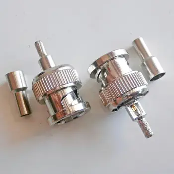 

RF Q9 BNC Connector BNC Male plug Window Crimp For RG316 RG174 RG179 LMR100 Cable Straight Nickel Plated Brass Adapters