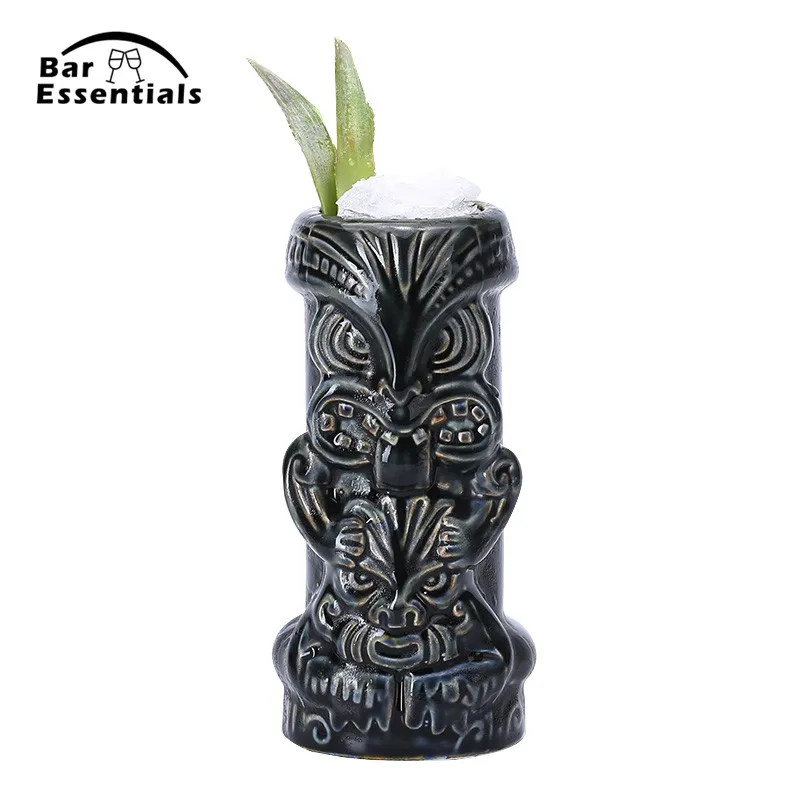 

New Tiki Mugs Cocktail Cup Wine Mug Beer Beverage Mug Ceramic Parrot Tiki Mug 520ml
