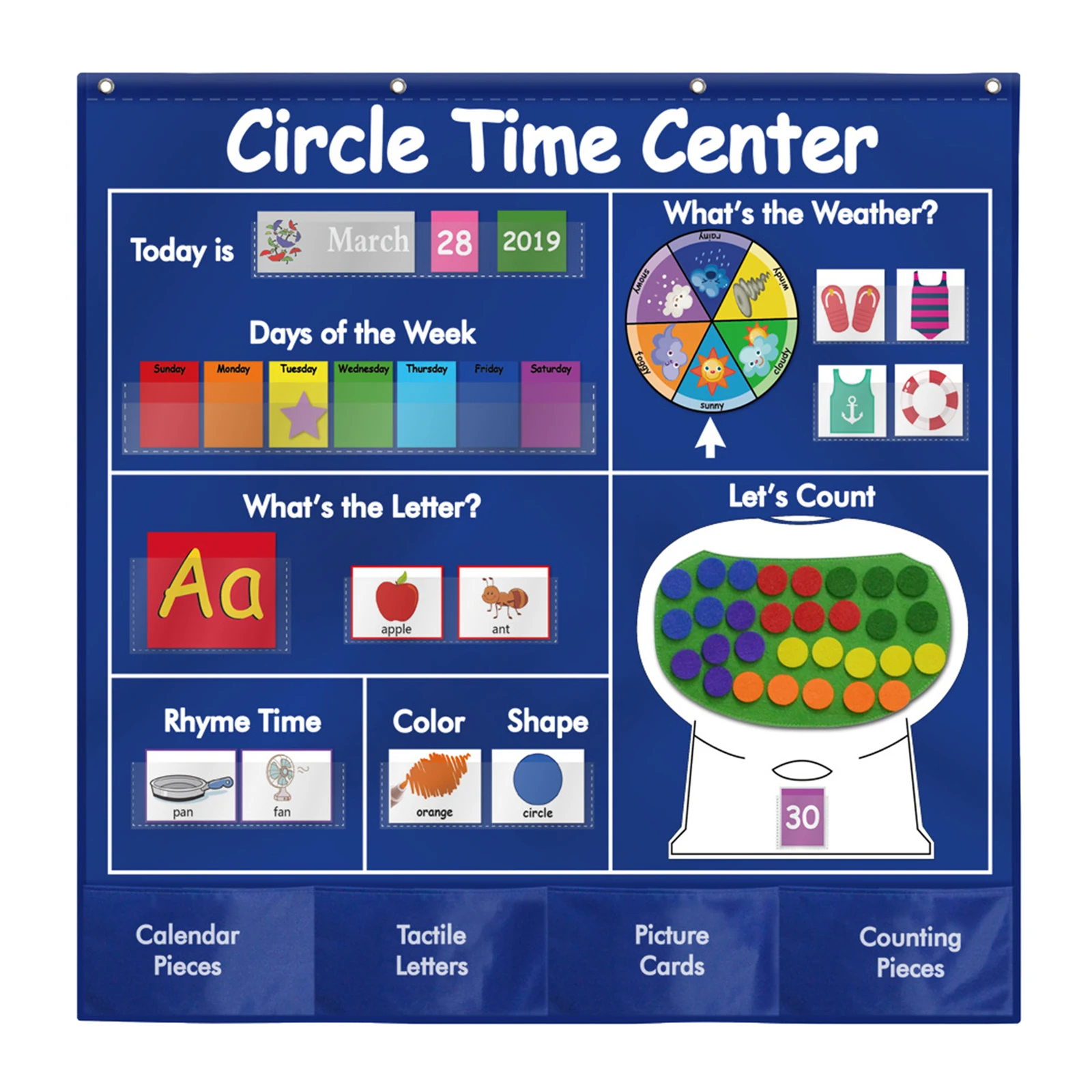 Circle Learning Time Center Pocket Chart Calendar Set Kids Educational  Learning Toys For Kids Children - Calendar & Time - AliExpress