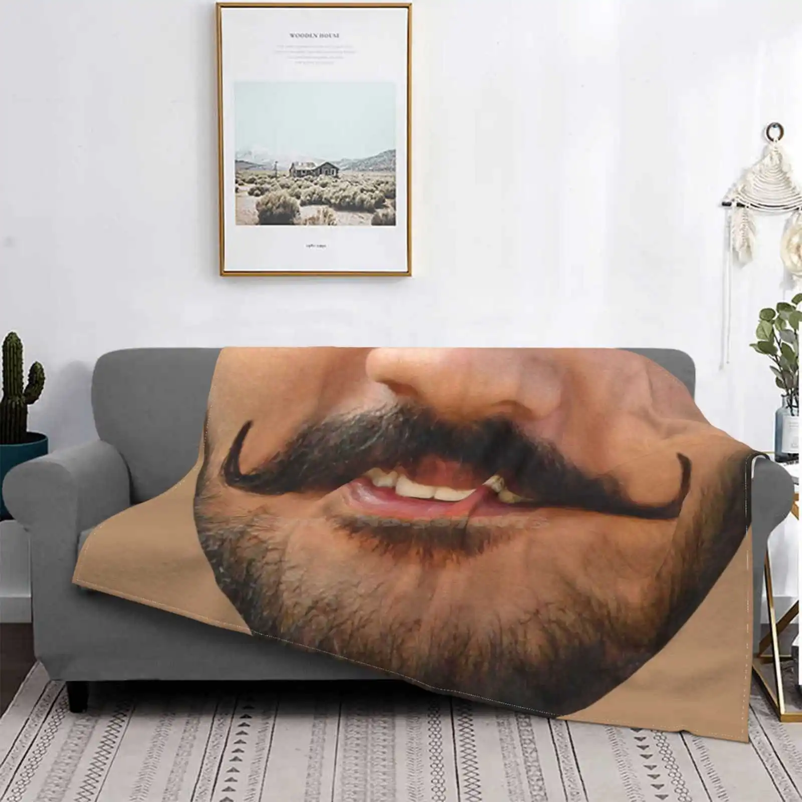 

Mustache Funny Mask Top Quality Comfortable Bed Sofa Soft Blanket Mustache Funny Beard Moustache Cool Face Man 19 Smile Bearded