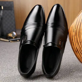 

italy pointed toe mens Lazy shoes slip on sapato oxford masculino formal oxford shoes for men wedding leather shoes A53-51