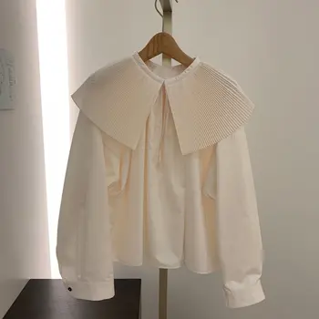 

Women Shirt 2020 Spring and Summer New Pleated Wild Pullover Loose Personality Shirt Shirt