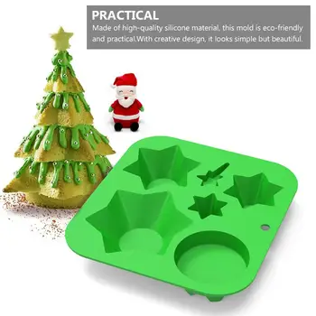 

1pc Christmas Cake Mould Biscuit Stacking Mold Christmas Tree Silicone Baking Tray Silicone Mould Crystal Epoxy Mold