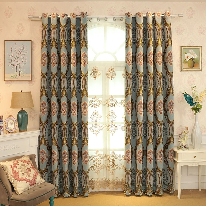 

European Jacquard Shade In Summer Curtains for Living Dining Room Bedroom.