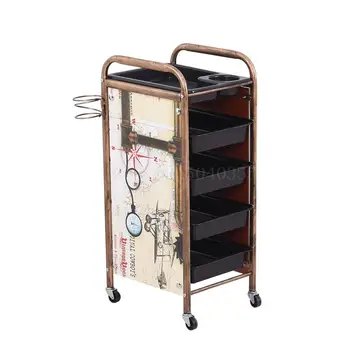 

New retro hairdresser beauty stroller barber shop hot dyeing tool car hair salon trolley bar specials