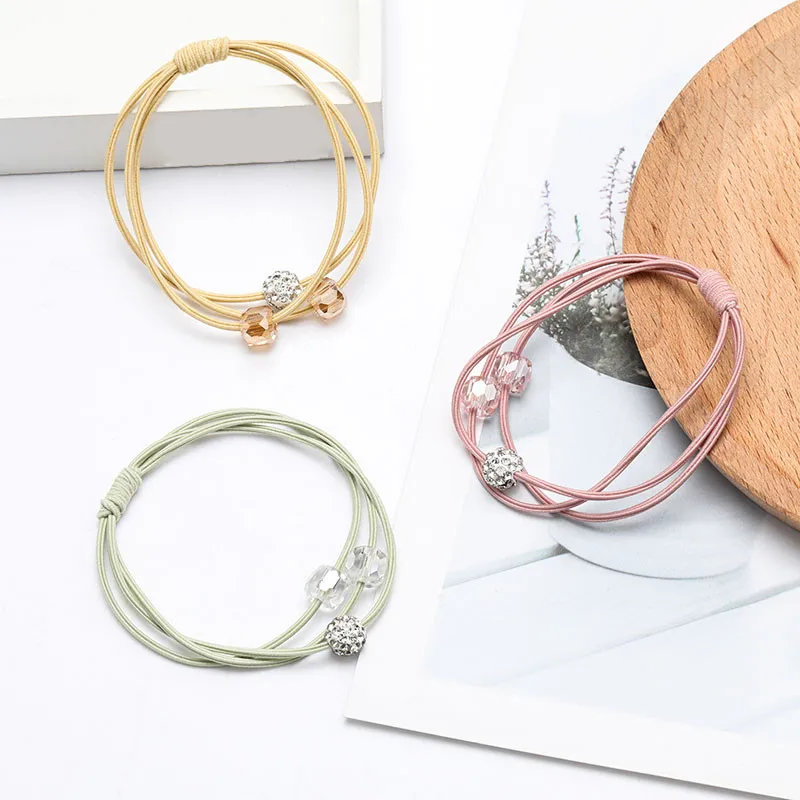 

Hair Ring Rope for Women Artificial Crystal Simple Fashion Elastic Force Motion Hair Rope Hair Accessories