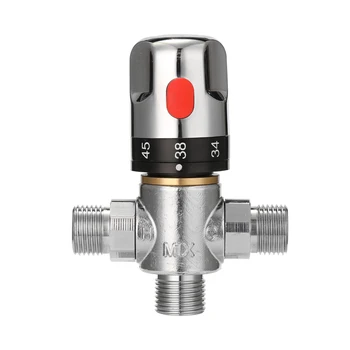 

Adjustable Brass Thermostatic Mixing Valve Hot/Cold Bathroom Water Mixing Temperature Control Valve For Home Water Heater