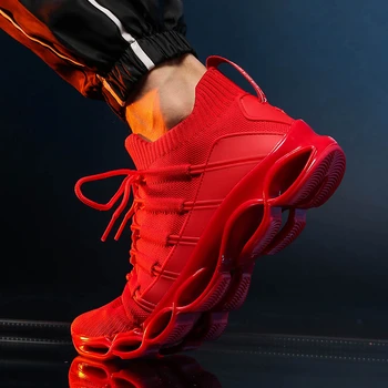 Men Shoes Sneakers Comfortable Casual Sports Shoes New Breathable Tenis Masculino Adulto Male Red Autumn
