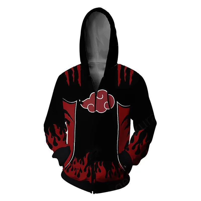 Uzumaki Naruto Akatsuki, одежда для косплея, штаны, толстовка, футболка, аниме Наруто, для взрослых, Мужская толстовка, куртка, 3D принт, пуловер с капюшоном - Цвет: 1
