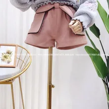 Корейские шорты для девочек, одежда осень-зима, новые детские шерстяные универсальные шорты