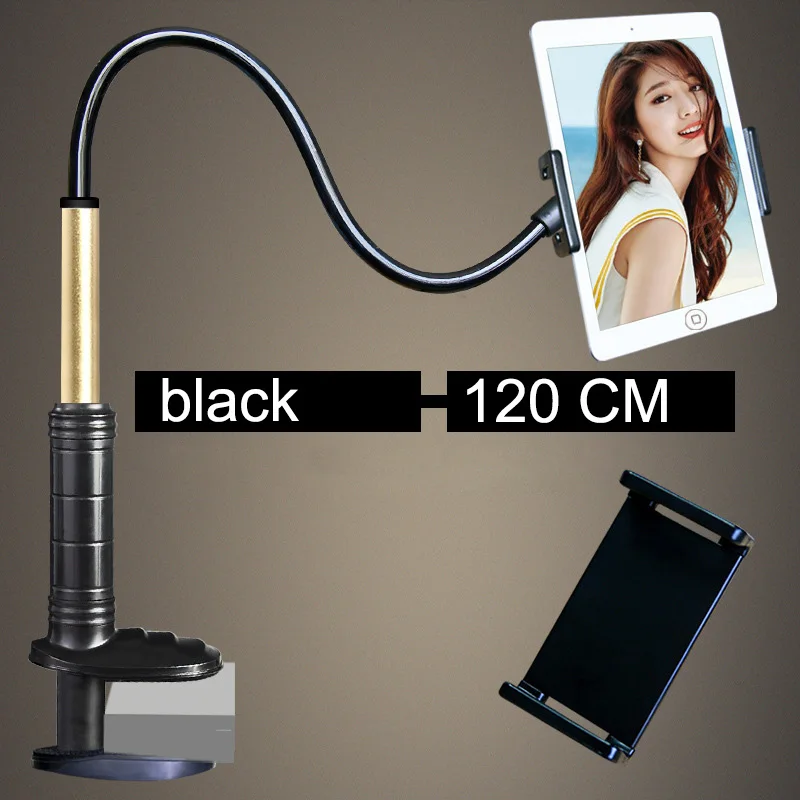 black 120cm Подставка для планшета, кухонный длинный держатель для планшета, подставка для samsung Ipad Air Mini, Xiaomi Kindle, 4,0-11 дюймов, для телефона и планшета - Цвет: black 120cm
