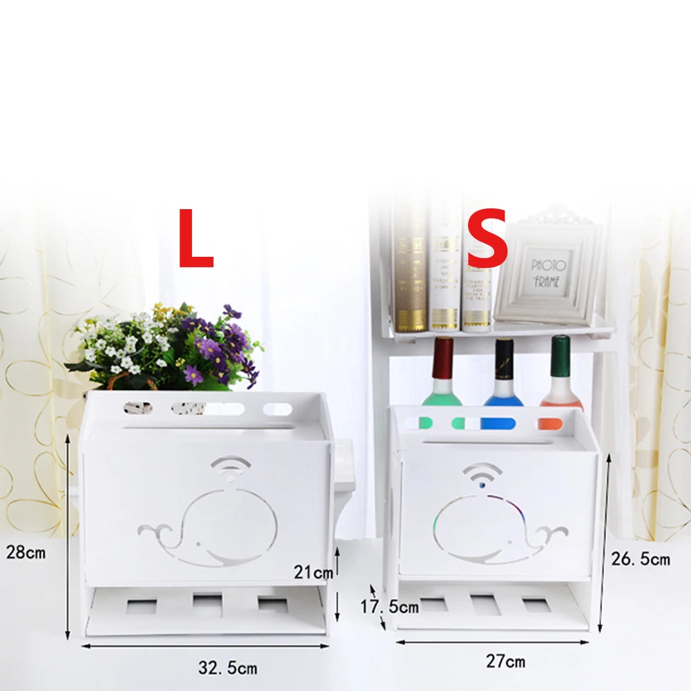 Modem Storage 3 Layers Modern Wall Mounted Office Organizer WIFI Set-top Box Home Flame Retardant Socket Router Rack Flip
