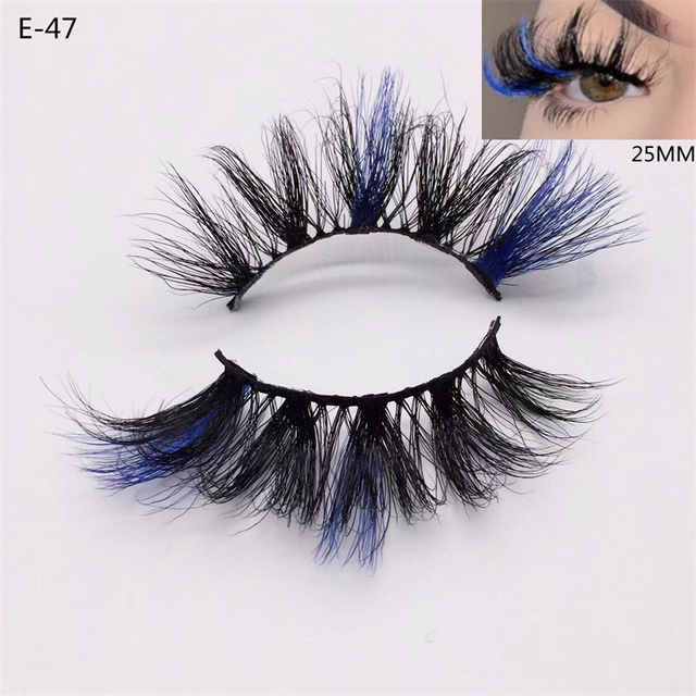 3D Mink Eyelashes Colorful 100% Mink Lashes Mix Color Pink Blue Red White False Eyelashes Fluffy Soft Cilias Vendor