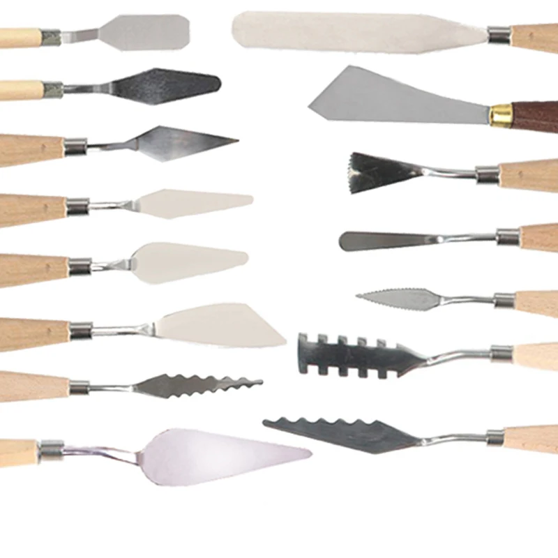 Paleta de pintura con textura de cuchillo, espátula para dibujo artístico, pintura de pigmentos para estudiantes, pintura al óleo