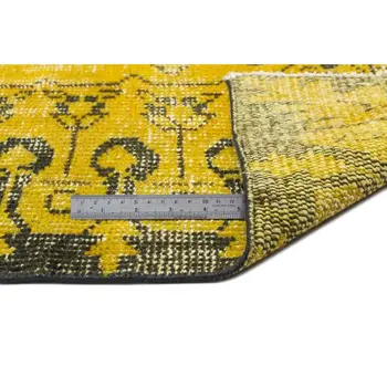 

Handmade Yellow Vintage Overdyed Turkish Area Rug 194x271 Cm-6'4''X8'11''