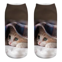 2022 nova unisex engraçado 3d impressão gato cosplay personagem meias moda feminina dos desenhos animados gato sox astronauta boxer cavalheiro papel