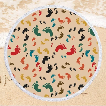 

Footprint Series Summer Beach Towel Adults Travel Bath Shawl Towel Bikini Cover Up Soft Microfiber Home Yoga Mat