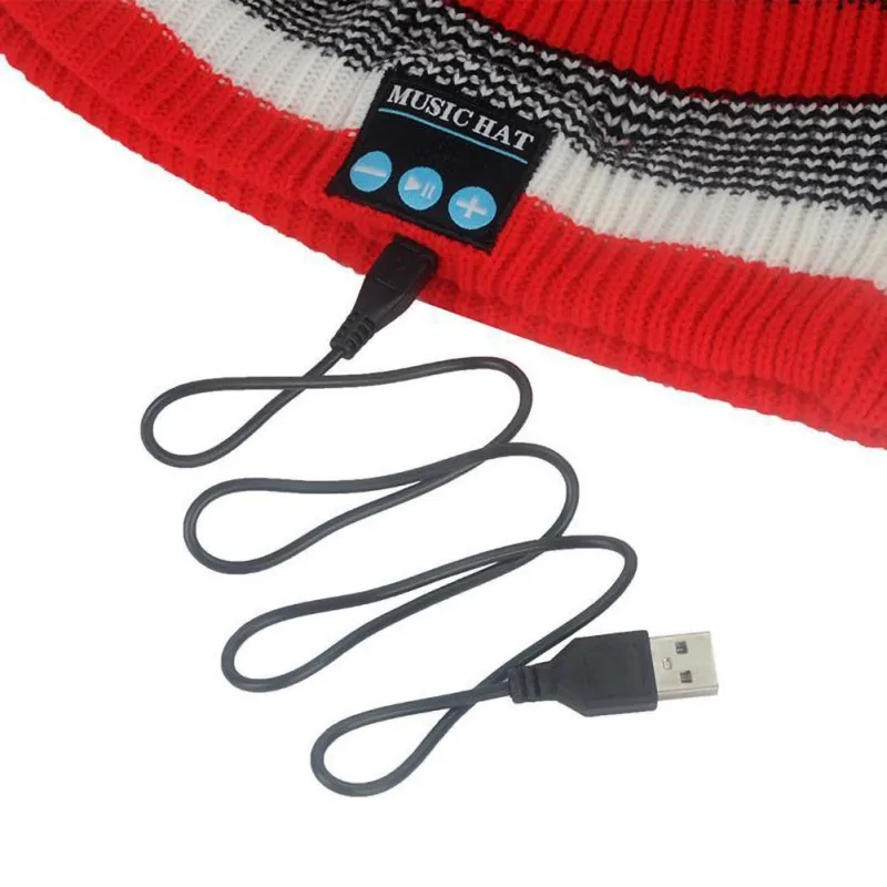 Unisex Bluetooth Beanie Music Hat Christmas Winter Soft Warm Wireless Speaker Hat Earphones Headphones