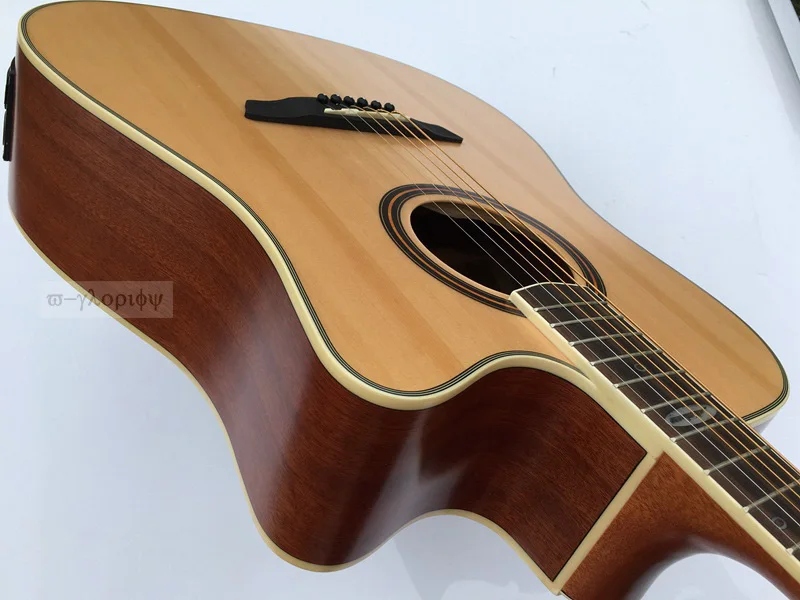 Электроакустическая гитара с эквалайзером тюнер 41 дюймов 6 струн cutway sunburst цветная народная гитара акустическая электрогитара