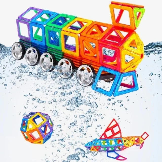 30-200pcs Big Magnetic Designer Construction Set Model & Building Toy Plastic Magnetic Blocks Educational Toys For Kids Gifts 3