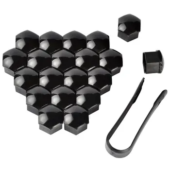 

20Pc 17Mm Black Lug Nut Covers Set Car Wheel Rim Tire Bolt Center Caps High Quality Car Modification Accessories