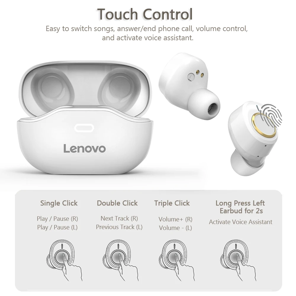Lenovo X18 True Wireless Earphone Bluetooth 5.0 Light Waterproof Earplug Long Battery Sports Earbuds