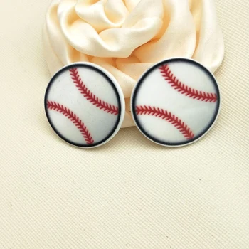 

30pcs/50pcs Flat Back Planar Resin Cartoon baseball Acrylic Resin Cabochons for DIY bow Decoration 31*31mm R1595