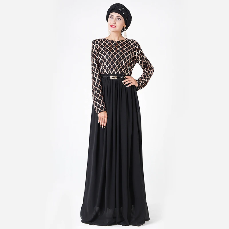 Абая с блестками мусульманский хиджаб платье Кафтан Дубай Абая для женщин турецкие платья марокканский кафтан Исламская одежда tesettur Elbise