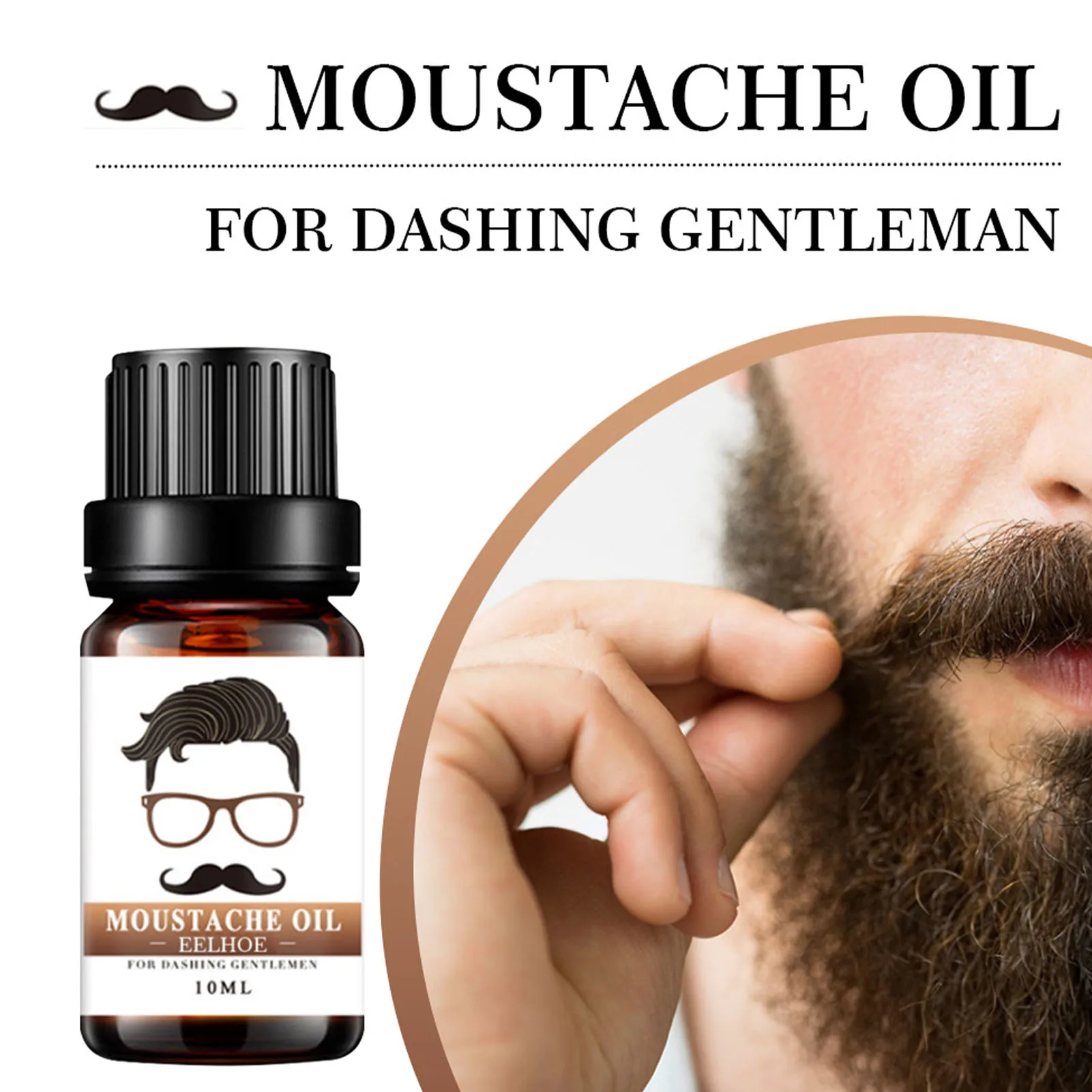 Aceite para el crecimiento de la barba para hombre, Kit de aceite para suavizar el crecimiento del cabello, potenciador nutritivo, de la barba para estilismo, acondicionador que deja en el cuidado de la barba, 10ml