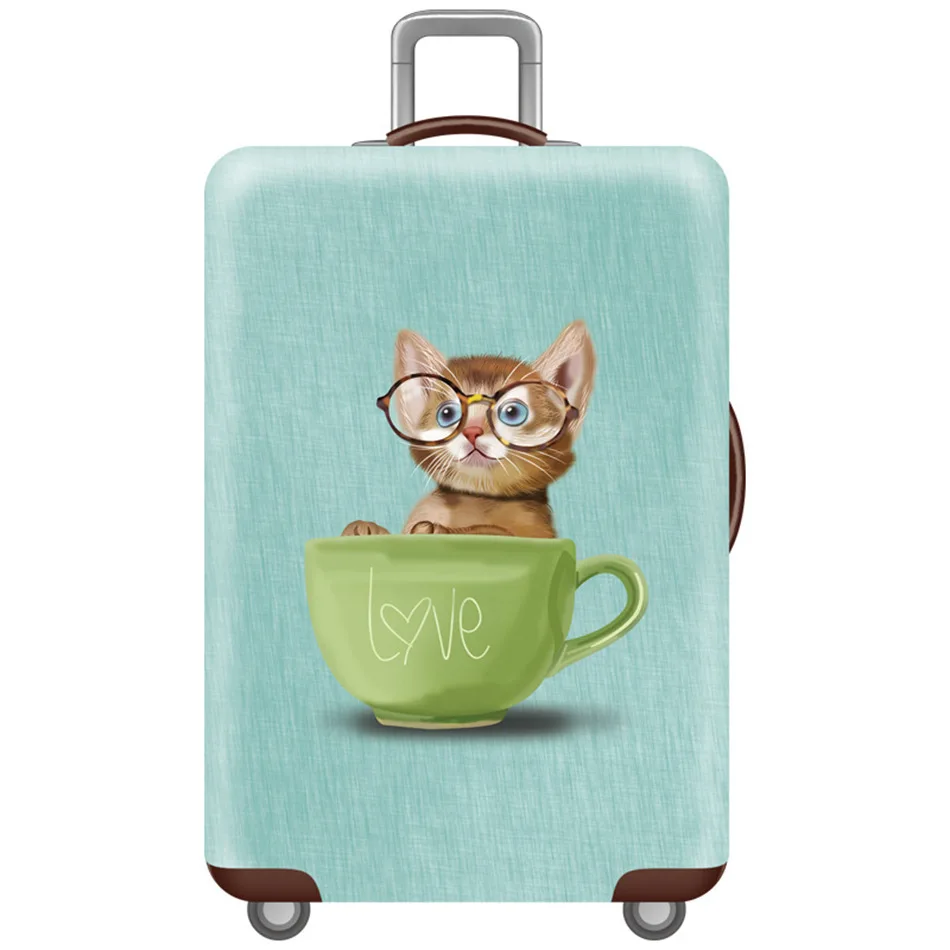 Kawaii 3D кошка животное багажный чехол защитный чехол утолщенный Водонепроницаемый Эластичный собачий чемодан Крышка 18-32 Ince XL аксессуары для путешествий - Цвет: 8