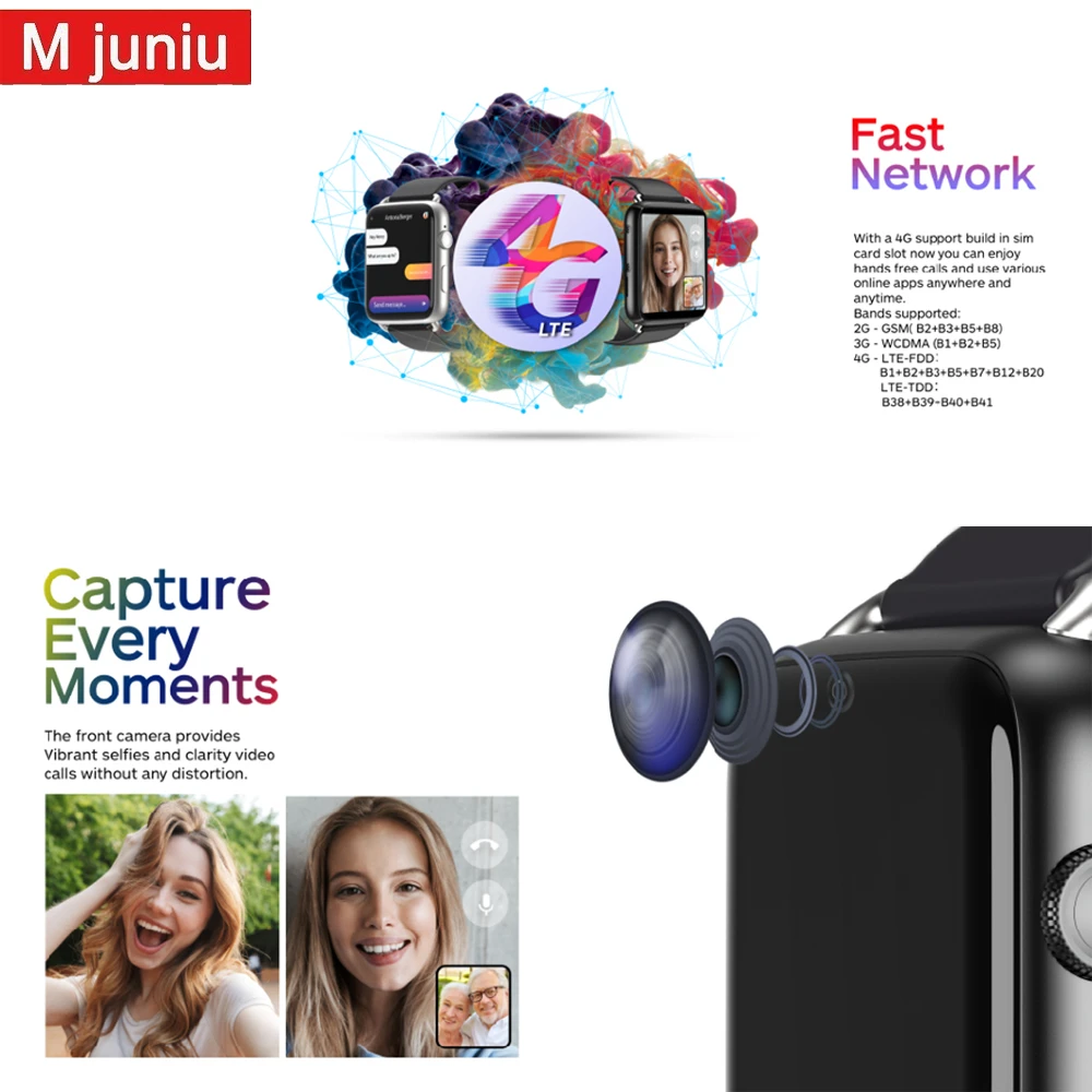  DM20 Smartwatch with 3GB 32GB GPS WIFI 4G 1.88 Inch Touch Screen Heart Rate Waterproof Android 7.1 