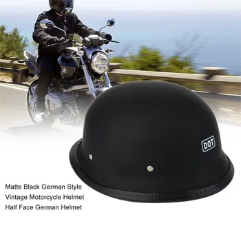 

New L/XL Electroplating Matte German Style Vintage Motorcycle Steel Helmet Durable Half Face German Helmet Motorcycle Helmet