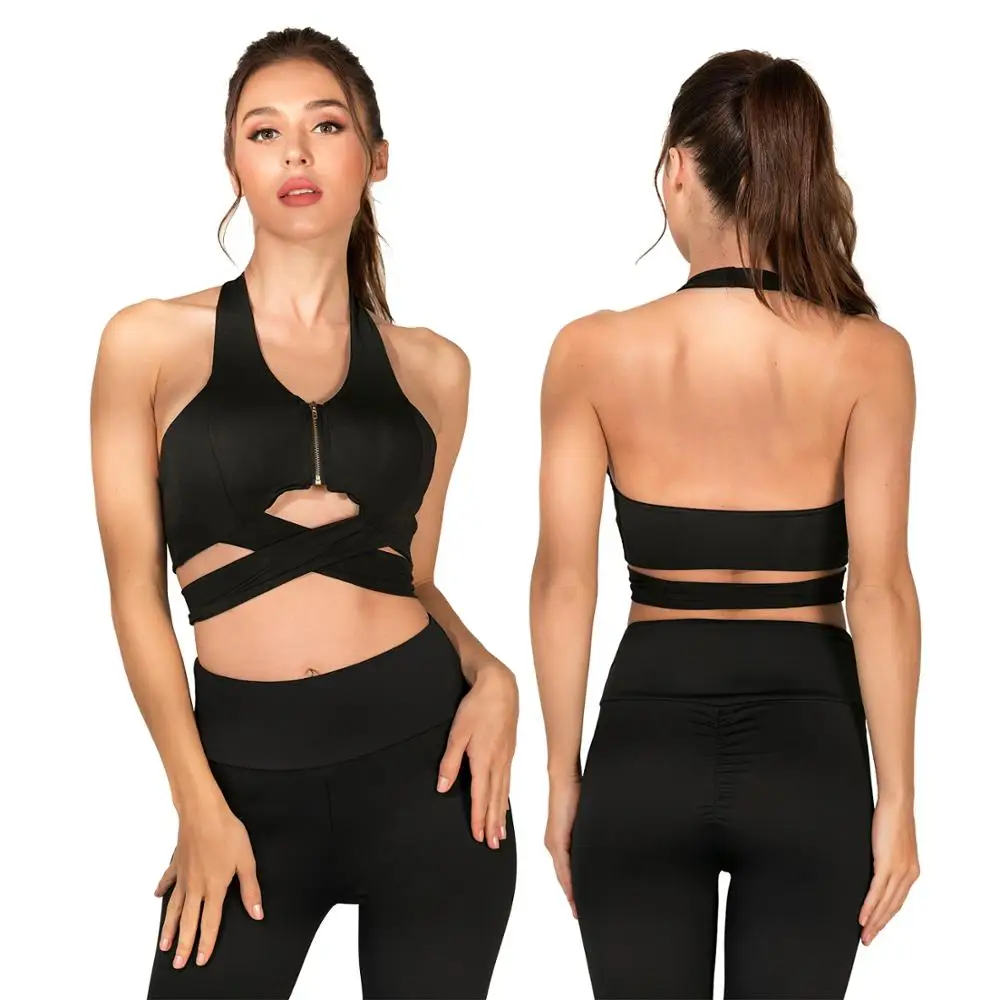 

Women Sport Bra Yoga Top deporte mujer Sexy Backless Black Sport Bras Underwear Gym Tank Tops Camis Without Steel crop top mujer