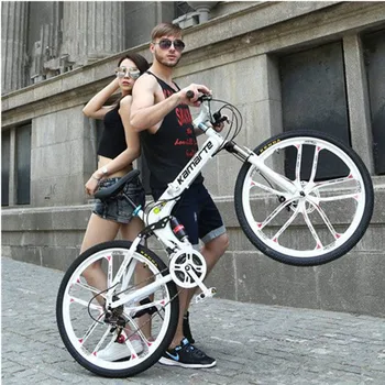 

24/26 Inches Fat Folding Bicycle Double Damping Disc Brake Variable Speed Adult Mountain Bike For Children And Students