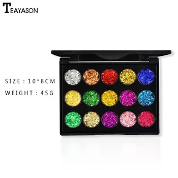 

TEAYASON 15 Colors Diamond Glitter Eyeshadow Palette Pigment Shimmer Metal Eye Shadow Palette Makeup Maquillaje Cosmetics TSLM2