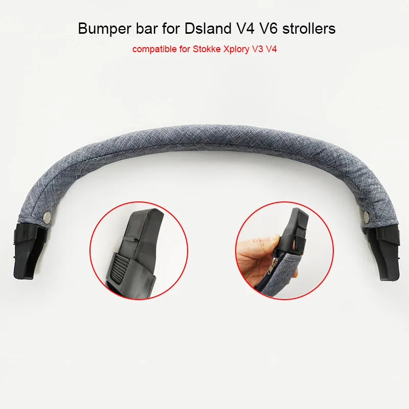 Stroller Bumper Bar Compatible Stokke Xplory V3 V4 Dsland Series Stroller Armrest Safety Bar Pram Handrail Cart Accessories hot mom baby stroller accessories Baby Strollers