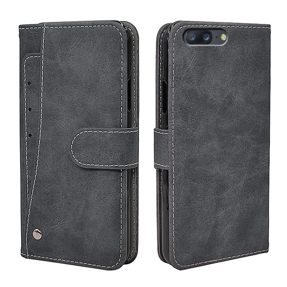 

Luxury Vintage Case For OnePlus 5 Case Flip Leather Silicone Wallet Phone Cover For OnePlus 5T Case With Front Card Solts