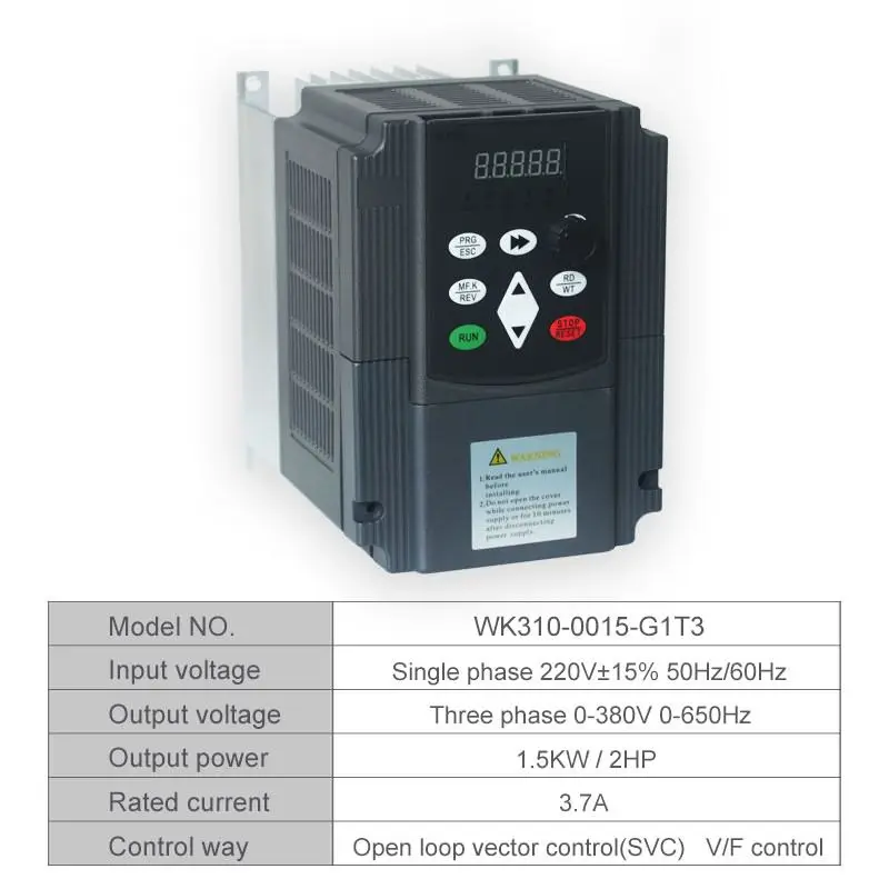 WK310 напряжение повышающий преобразователь постоянного тока однофазный 220V три фазы 380v повышающий преобразователь для мотора с частотно-регулируемым приводом - Цвет: 1.5kw