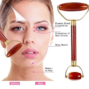 

Agate Facial Massage Roller Double Heads Face Lift Relaxation Slimming Beauty Massager with Agate for Face Neck Back and Jawline